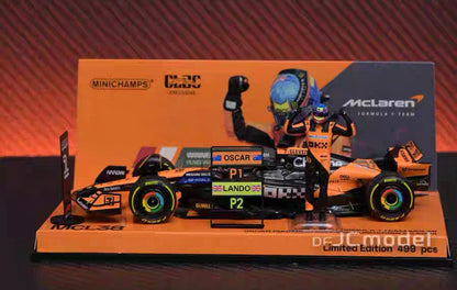 MINICHAMPS 1/43 McLaren F1 MCL38 81# Primera victoria GP de Hungría 2024 Modelo de coche