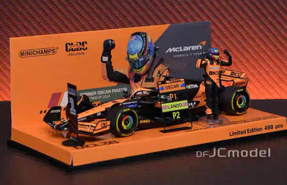 MINICHAMPS 1/43 McLaren F1 MCL38 81# Primera victoria GP de Hungría 2024 Modelo de coche