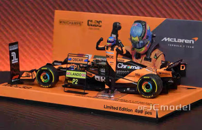 MINICHAMPS 1/43 McLaren F1 MCL38 81# Primera victoria GP de Hungría 2024 Modelo de coche