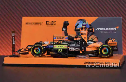 MINICHAMPS 1/43 McLaren F1 MCL38 81# Primera victoria GP de Hungría 2024 Modelo de coche
