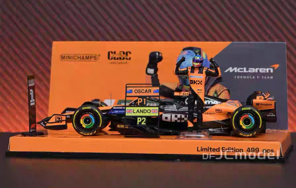 MINICHAMPS 1/43 McLaren F1 MCL38 81# Primera victoria GP de Hungría 2024 Modelo de coche