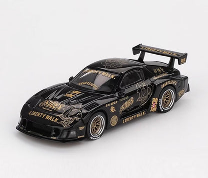 (Pre-pedido) MINIGT 1/64 #1101 MAZDA RX7 Modelo de coche fundido a presión
