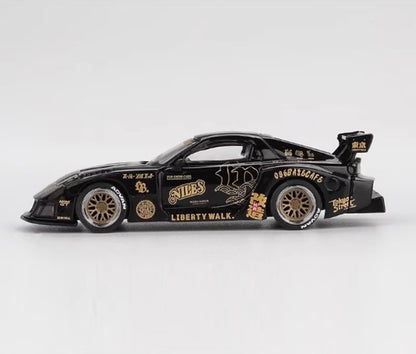 (Pre-pedido) MINIGT 1/64 #1101 MAZDA RX7 Modelo de coche fundido a presión