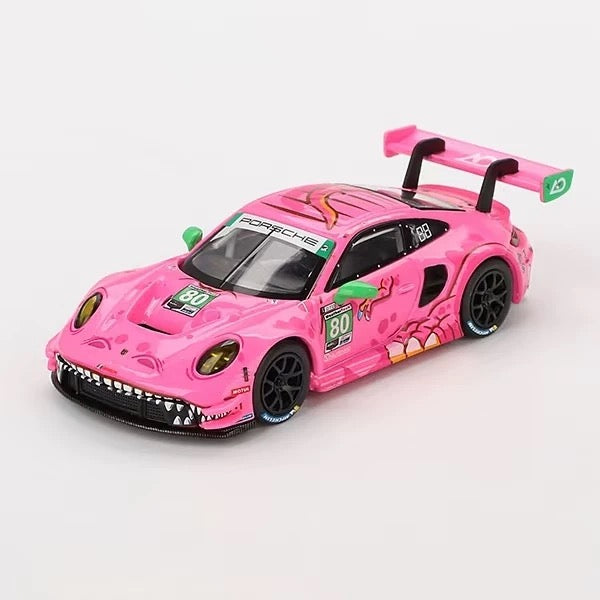 MINI GT #872 Porsche 911 GT3 R #80 Signature Gift Set | 1:64 Diecast Model + Acrylic Display Case Version 2+ Custom Collector Card