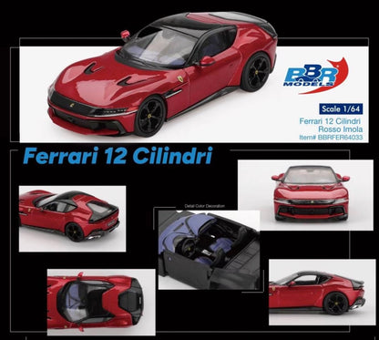 BBR 1/64 Ferrari 12 Cilindri Rosso Diecast Model Car