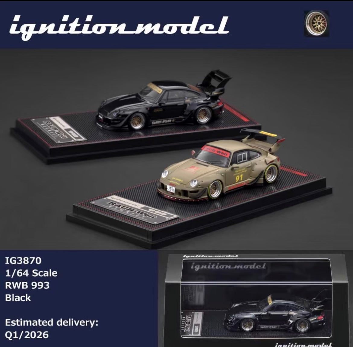 IG 1/64 Porsche RWB 993 Diecast Model Car