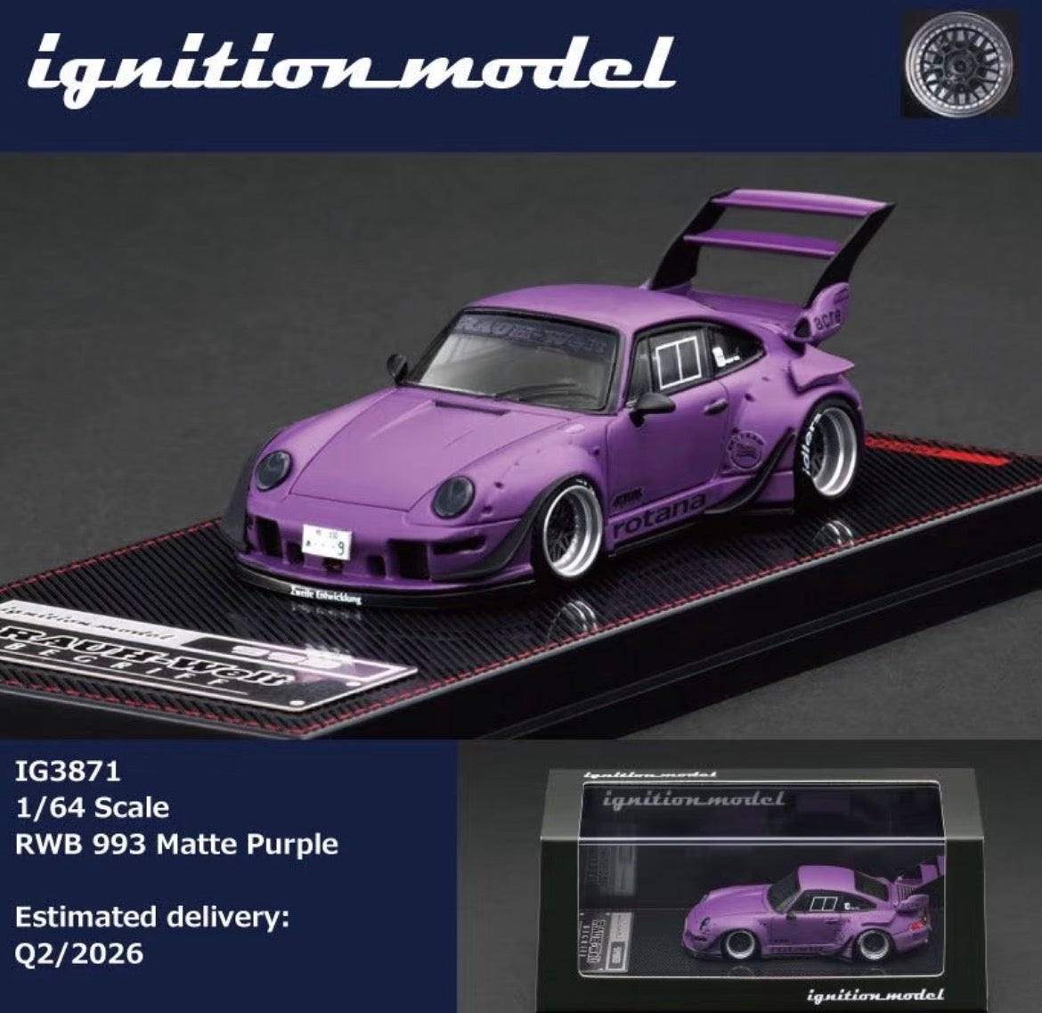 IG 1/64 Porsche RWB 993 Diecast Model Car