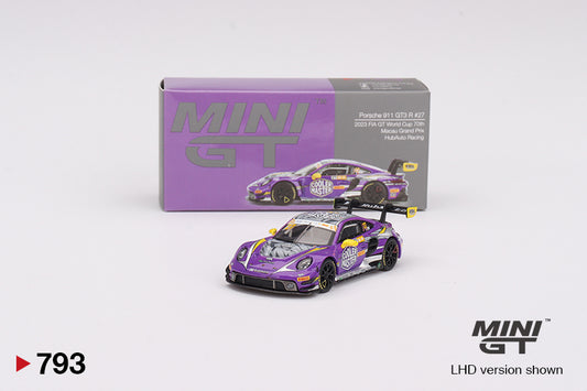 MINI GT #793 Porsche 911 GT3 R #27 Signature Gift Set – 1:64 Diecast Model, Acrylic Display Case Version 2 & Custom Collector Card