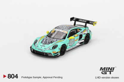 MINI GT #804 Porsche 911 GT3 R #28 Signature Gift Set – 1:64 Diecast Model, Acrylic Display Case & Custom Collector Card
