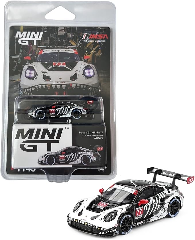 MINIGT 1/64 #1143 Porsche 911 GT3 R #77 GTD PRO Diecast Model Car
