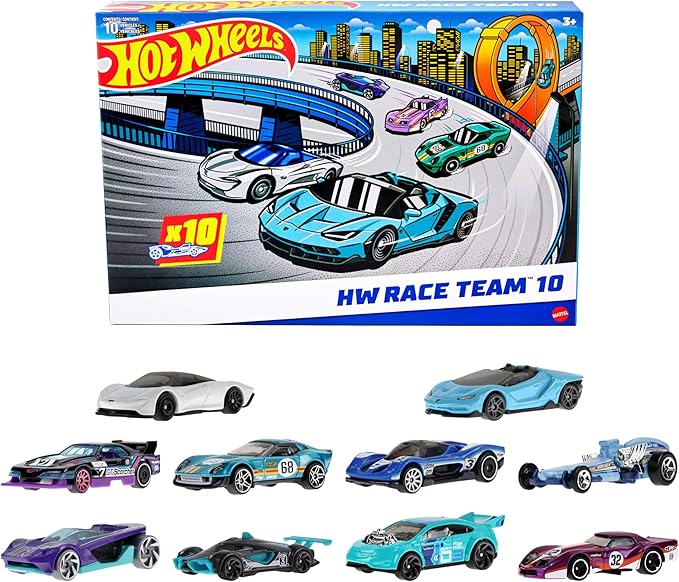 Hot Wheels 10-Pack of Toy Race Cars (Styles May Vary) | Set of 10 1:64 Scale Vehicles