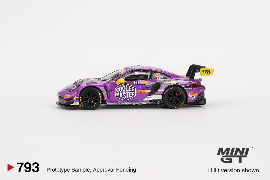 MINI GT #793 Porsche 911 GT3 R #27 Signature Gift Set – 1:64 Diecast Model, Acrylic Display Case & Custom Collector Card