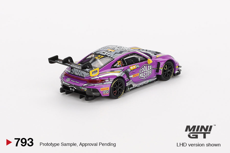 MINI GT #793 Porsche 911 GT3 R #27 Signature Gift Set – 1:64 Diecast Model, Acrylic Display Case & Custom Collector Card